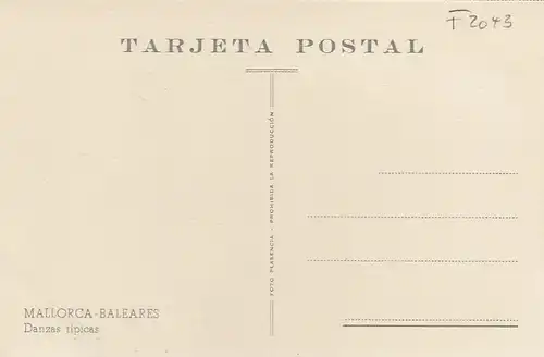 Mallorca (Baleares) Danzas tipicas ngl F2043