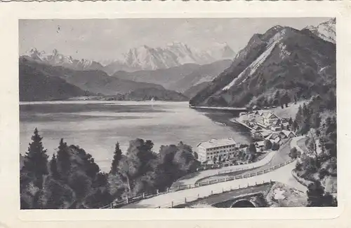 Urfeld am Walchensee (bayer.Hochgebirge) Hotel Post u.Hotel Jäger gl1933 E8915