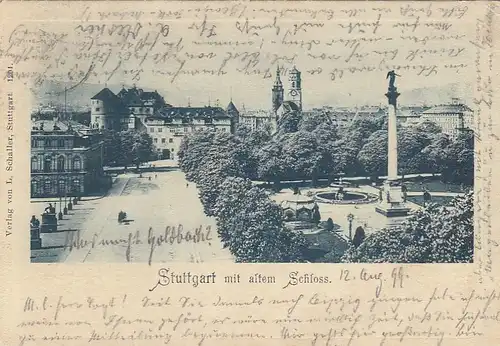 Stuttgart, mit Altem Schloß gl1898 F2084