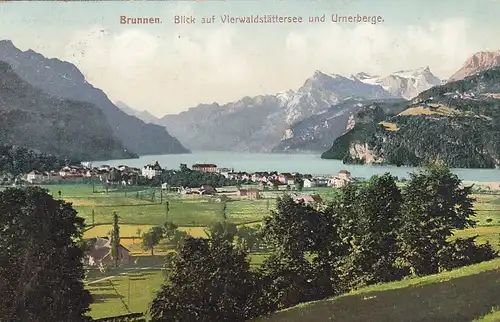 Brunnen, Blick auf Vierwaldstättersee und Urnerberge gl1924 E8979