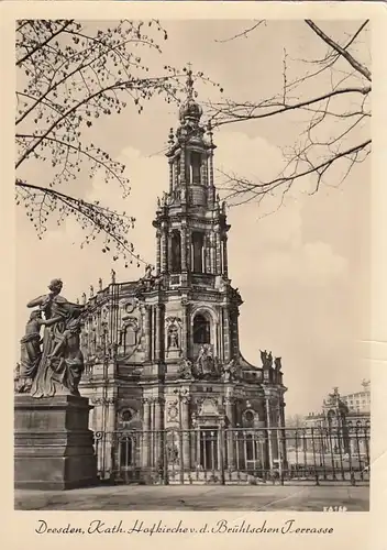 Dresden, Kath.Hofkirche v.d.Brühlschen Terrasse gl1959 E7498