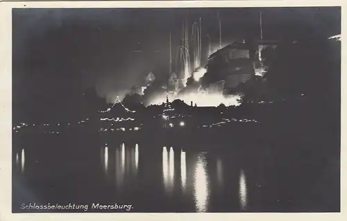 Meersburg Bodensee, Schlossbeleuchtung gl1925 F2138