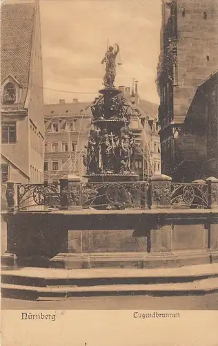 Nürnberg, Tugendbrunnen glum 1910? E7217