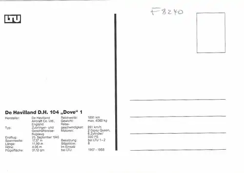 LTU 50 Jahre, De Haviiland D.H.104 "Dove"1 ngl F3240