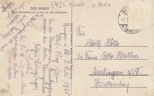 Die Pfalz bei Caub am Rhein gl1925 E7658