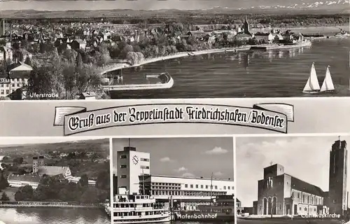 Gruß aus der Zeppelin-Stadt Friedrichshafen am Bodensee Mehrbildkarte gl1954 E9774