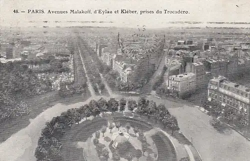 Paris, Avenues Malakoff, d'Eylau et Kléber, prises du Tracodero gl1913 E9171