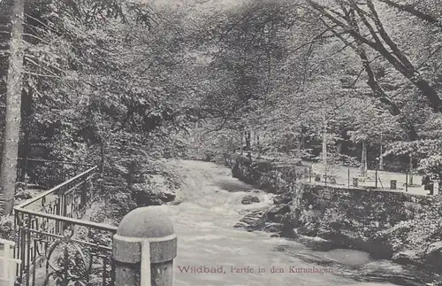 Wildbad Schwarzwald,Partie in den Kuranlagen gl1909 F3351