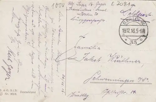 Berlin, Königliche Universität feldpgl1916 E7081