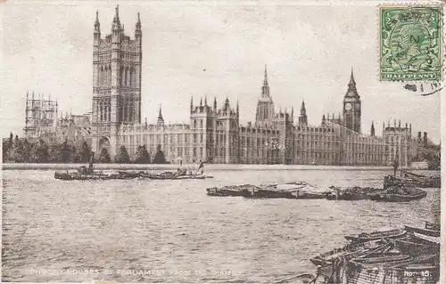 London, Houses of Parliament from the Thames gl1924 F3433