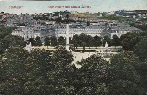 Stuttgart, Schlossplatz mit neuemSchloss gl1911 F2525