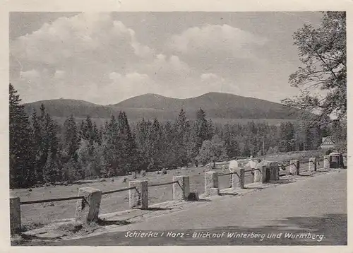 Schierke/Harz, Blick auf Winterberg und Wurmberg gl1951 E7272