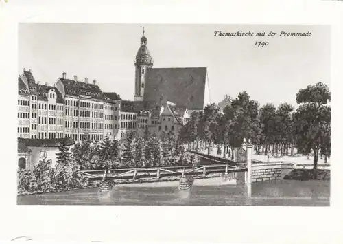 Leipzig, Thomaskirche mit der Promenade 1790 gl1969? E7282