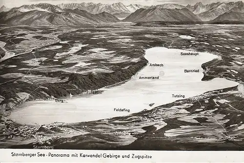 Starnberger See - Panorama mit Karwendel u.Zugspitze ngl F0231