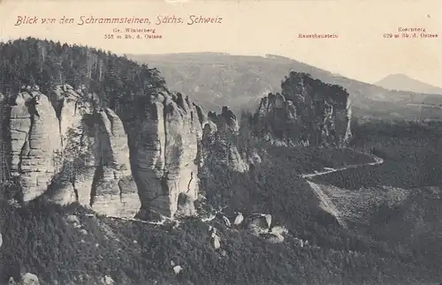 Sächs.Schweiz, Blick von den Schrammsteinen glum 1910? E7469