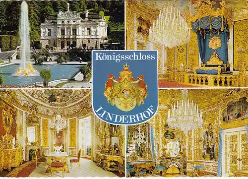 Ettal, Königsschloss Linderhof, Mehrbildkarte ngl E8148