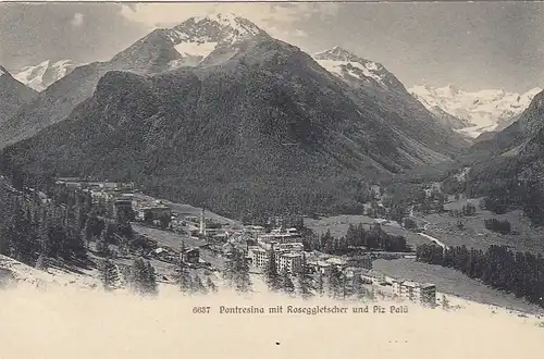 Pontresina, mit Roseggletscher und Piz Palü ngl F2791