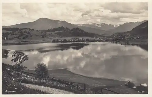 Der große Alpsee mit Bühl bei Immenstadt, Allgäu Panorama gl1937? E7558