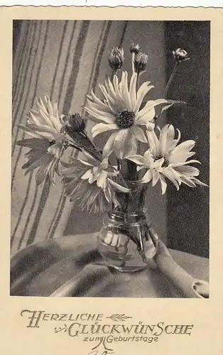 Geburtstag-Wünsche mit Blumen in einer Vase ngl E8214