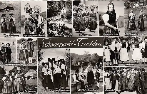 Schwarzwald-Trachten, Mehrbildkarte ngl E7611