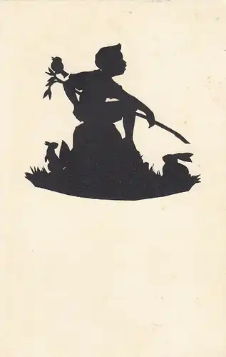 Bub mit Vögelchen, Silhouette gl1931 E7879