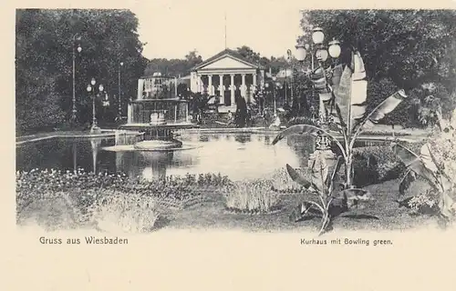 Wiesbaden, Kurhaus mit Bowling green ngl E7644