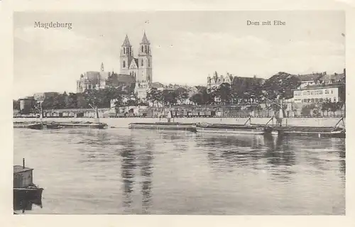 Magdeburg, Dom mit Elbe gl1917 E8360
