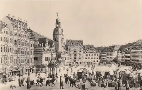 Leipzig, Marktplatz 1790 mit Altem Rathaus ngl E8055