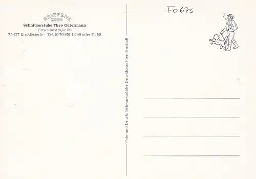 Enzklösterle im Schwarzwald, Schnitzerstube Gütermann ngl F0675