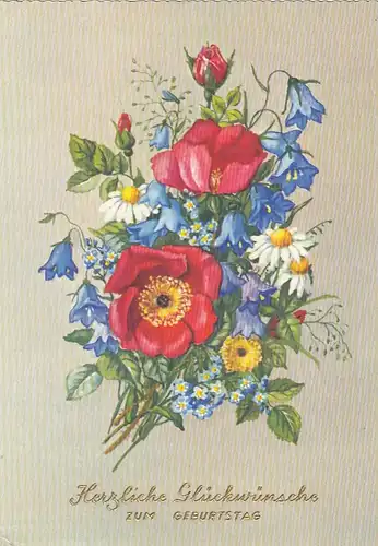 Geburtstag-Wünsche mit Blumen ngl F3176