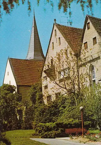 Oberderdingen, Partie mit Kirche ngl F0718