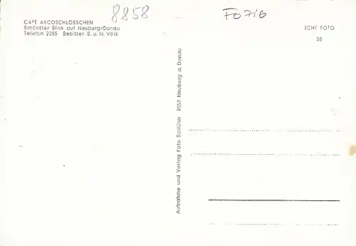 Café Arcoschlösschen mit Neuburg a.d.Donau ngl F0716