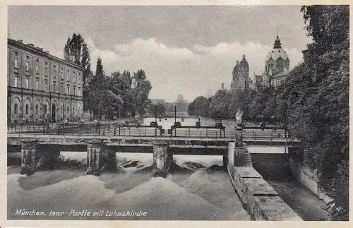 München, Isar-Partie mit Lukaskirche ngl F0256