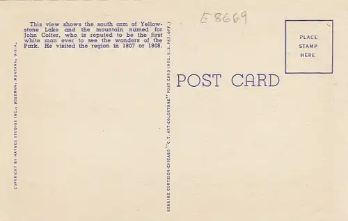 Yellowstone Nat.Park, Yellowstone Lake and Colter Peak ngl E8669