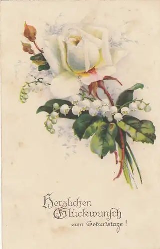 Geburtstag-Wünsche mit Blumengebinde gl1932 E8215