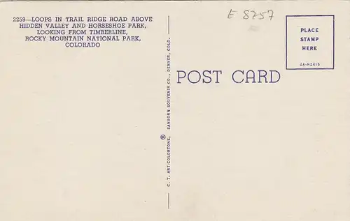 Rocky Mountain Nat.Park, CO., Loops in Trail Ridge Road above Hidden Valley ngl E8757