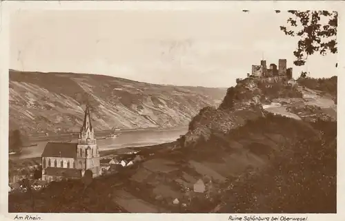 Ruine Schönburg bei Oberwesel am Rhein gl1927 E8765