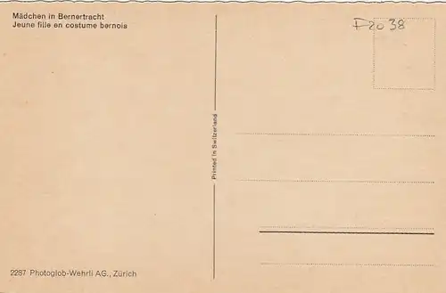 Bern, Mädchen in Bernertracht ngl F2038