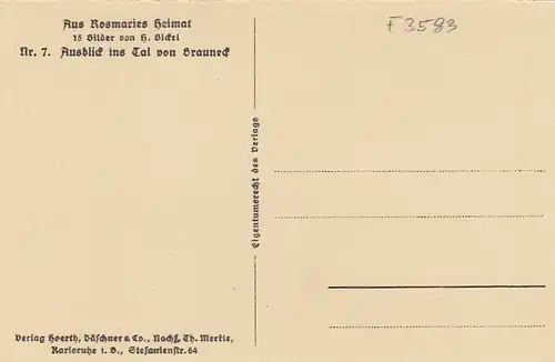 H.BICKEL Aus Rosmaries Heimat, Ausblick ins Tal von Brauneck, Nr.7 ngl F3583