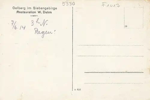 Oelberg im Siebengebirge, Restauration W.Dahm ngl F1013