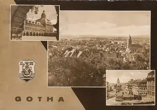 Gotha, Mehrbildkarte mit Wappen gl1964 E8455