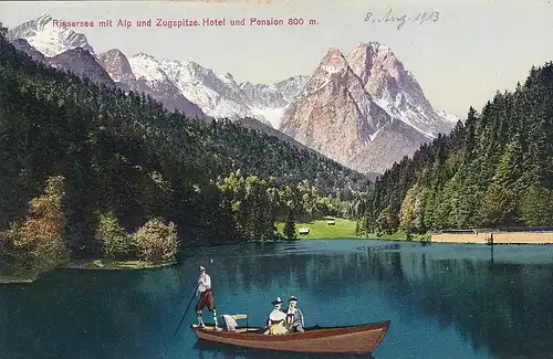 Rissersee bei Partenkirchen mit Alp und Zugspitze ngl F3672