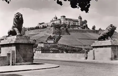 Würzburg, Festung Marienberg mit Löwenbrücke ngl E9214