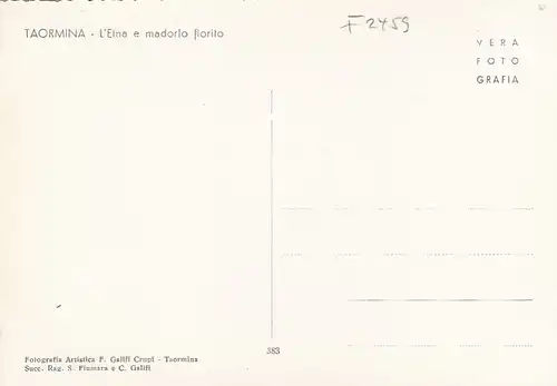 Taormina, L'Etna e madorlo fiorita ngl F2459