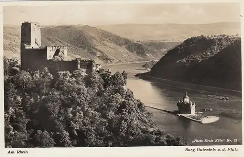 Burg Gutenfels und die Pfalz am Rhein gl1933 E8607