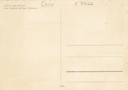Köln a.Rh., Dom, Rheinufer, Hahnentor ngl E8866