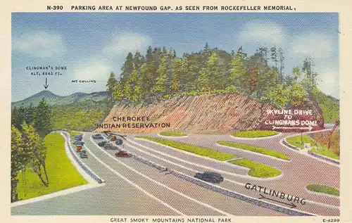 Great Smoky Mountains Nat.Park, Parking Area at Newfound Gap ngl E8690