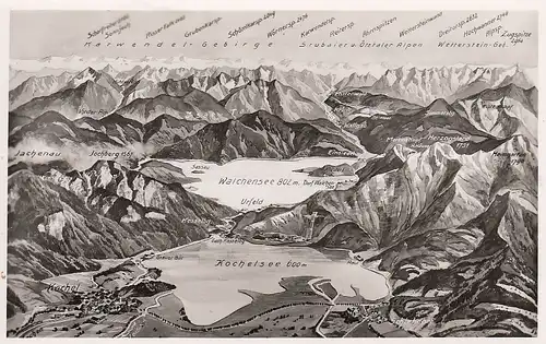 Kochel- und Walchensee, Obb. Panorama ngl F0737