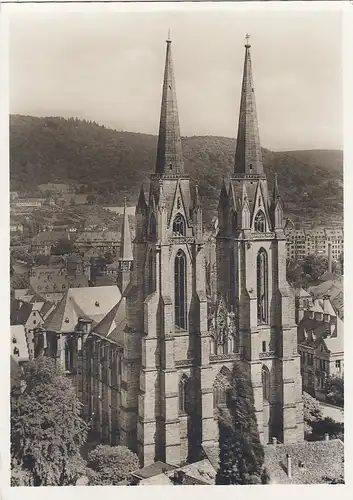 Marburg, Lahn, Elisabethkirche, Westfassade ngl E9490