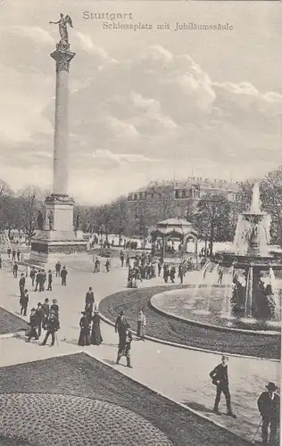 Stuttgart, Schlossplatz mit Jubiläumssäule ngl F1565